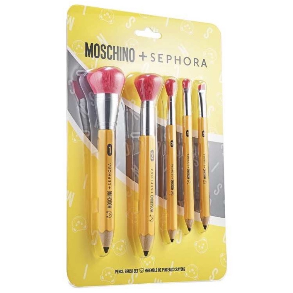 Moschino X Sephora makeup pencil brush set NWT